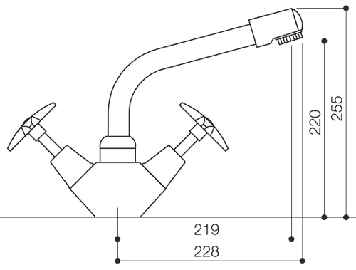 Additional image for Alpha X Head Monoblock Kitchen Faucet With Swivel Spout.