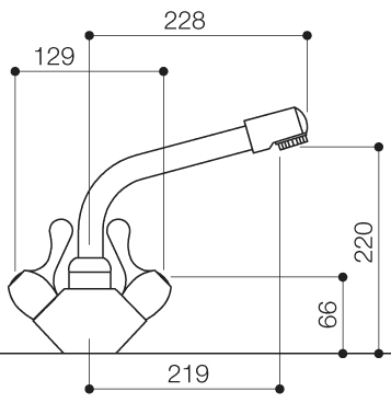 Additional image for Alpha Lever Monoblock Kitchen Faucet With Swivel Spout.