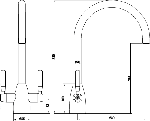 Additional image for Rumba Kitchen Mixer Faucet With Swivel Spout (Chrome).