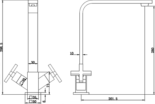 Additional image for Iggy Kitchen Mixer Faucet With Swivel Spout (Chrome).