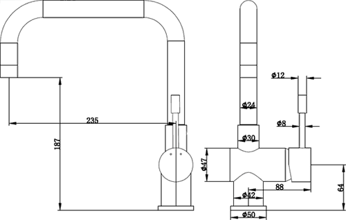 Additional image for Villa Kitchen Mixer Faucet With Swivel Spout (Chrome).