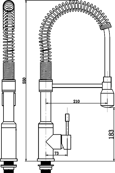 Additional image for Spring Kitchen Mixer Faucet With Pull Out Rinser (Chrome).