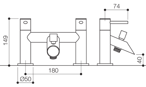 Additional image for Bath Shower Mixer Faucet With Shower Kit (Chrome).