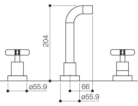 Additional image for 3 Faucet Hole Wall Mouted Bath Filler Faucet (Chrome).