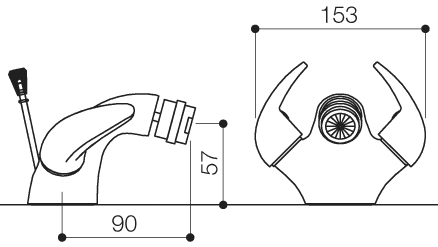 Additional image for Mono Bidet Mixer Faucet With Pop Up Waste (Chrome).