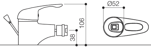 Additional image for Mono Bidet Mixer Faucet With Pop Up Waste (Chrome).