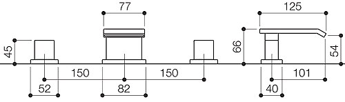 Additional image for 3 Faucet Hole Waterfall Bath Filler Faucet (Chrome).