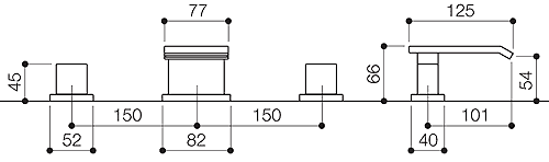 Additional image for 3 Faucet Hole Waterfall Basin Mixer Faucet With Click-Clack Waste (Chrome).