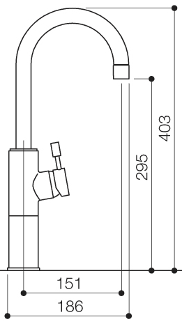 Additional image for Series High Rise Kitchen Mixer Faucet With Swivel Spout (Chrome).