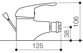 Additional image for Mono Bidet Mixer Faucet With Pop Up Waste (Chrome).