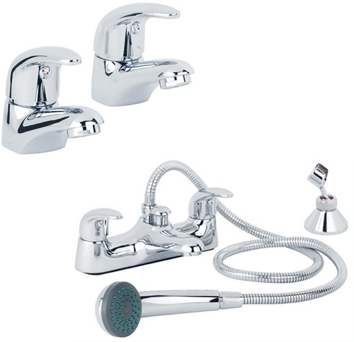 Additional image for Basin & Bath Shower Mixer Faucet Pack (Chrome).