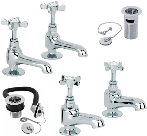 Additional image for Basin & Bath Faucet Pack With Wastes (Chrome).