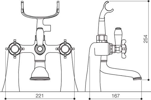 Additional image for Bath Shower Mixer Faucet With Shower Kit (Chrome).