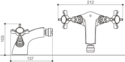 Additional image for Mono Bidet Mixer Faucet With Pop Up Waste (Chrome).