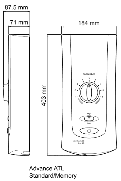 Additional image for Mira Advance ATL Memory 9.0kW, white & chrome.