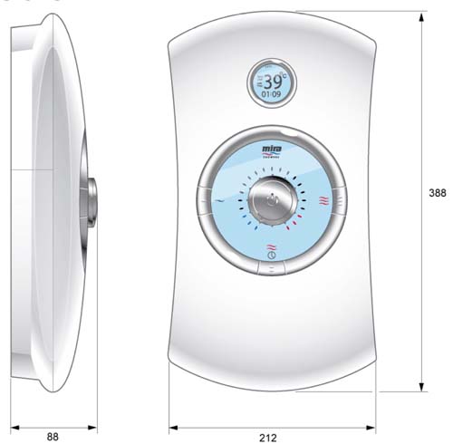 Additional image for 10.8kW Thermostatic Electric Shower With LCD (White).