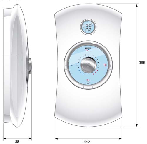 Additional image for 9.8kW Thermostatic Electric Shower With LCD (White).