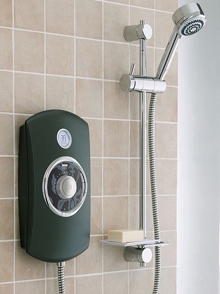 Additional image for 9.8kW Thermostatic Electric Shower With LCD (Black).