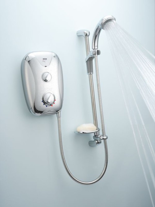 Additional image for Mira Play 9.5kW in satin chrome with chrome panel.