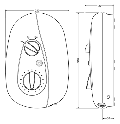 Additional image for 10.8kW Electric Shower In White & Chrome.