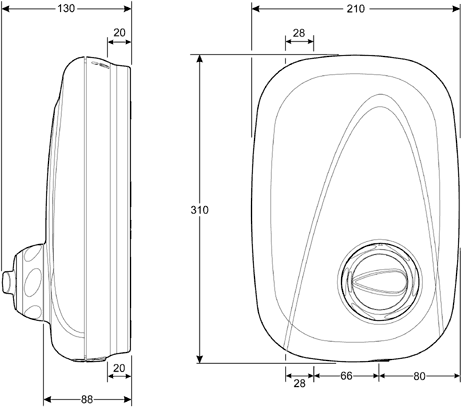 Additional image for Thermostatic Power Shower (White & Chrome).