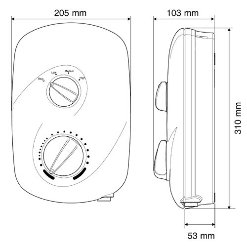 Additional image for 7.5kW Electric Shower In White & Chrome.