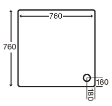 Additional image for Stone Resin Square Shower Tray. 760x760x110mm.