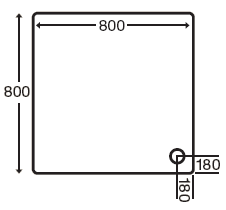 Additional image for Stone Resin Square Shower Tray. 800x800x110mm.