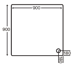 Additional image for Stone Resin Square Shower Tray. 900x900x110mm.