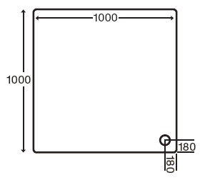 Additional image for Stone Resin Square Shower Tray. 1000x1000x110mm.