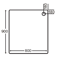 Additional image for Stone Resin Rectangular Shower Tray. 900x800x110mm.