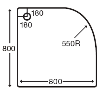 Additional image for Acrylic Capped Quadrant Shower Tray. 800x800x80mm.