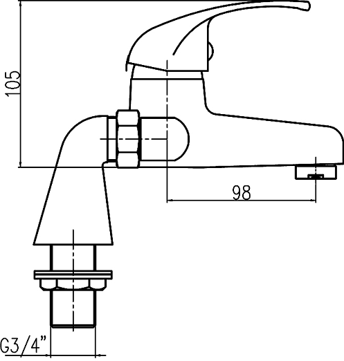 Additional image for Bath Filler Faucet (Chrome).