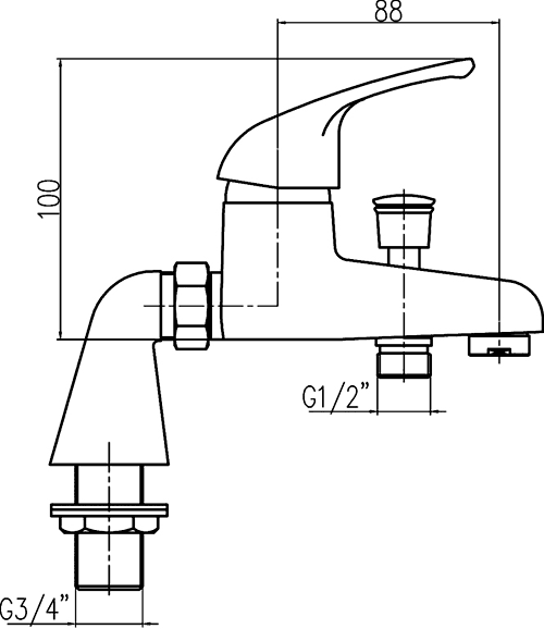 Additional image for Bath Shower Mixer Faucet With Shower Kit (Chrome).