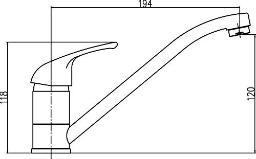 Additional image for Kitchen Faucet With Swivel Spout (Chrome).