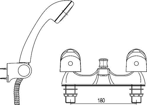 Additional image for Bath Shower Mixer Faucet With Shower Kit (Chrome).