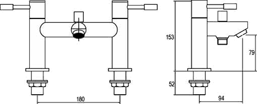 Additional image for Bath Shower Mixer Faucet With Shower Kit (Chrome).