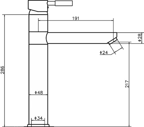 Additional image for High Rise Mixer Faucet With Swivel Spout (Chrome).