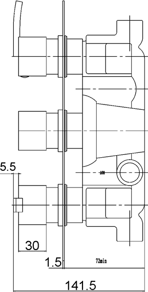 Additional image for 3/4" Triple Thermostatic Shower Valve With Diverter.