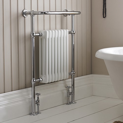 Additional image for Harrow Traditional Heated Towel Rail. 673x965mm. 3520 BTU.