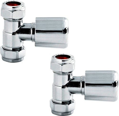 Additional image for Straight Radiator Valves (Pair, Chrome).