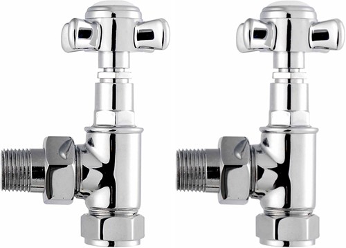 Additional image for Traditional Angled Radiator Valves (Pair, Chrome).