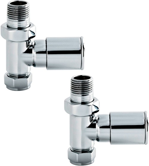 Additional image for Straight Radiator Valves (Pair, Chrome).