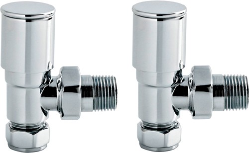 Additional image for Angled Radiator Valves (Pair, Chrome).