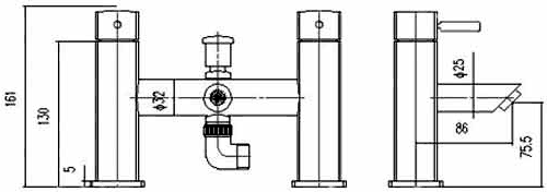 Additional image for Bath Shower Mixer Faucet With Shower Kit (Chrome).