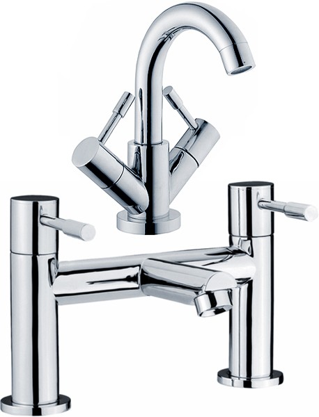 Additional image for Basin & Bath Filler Faucet Set (Chrome).