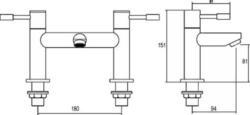 Additional image for Bath Filler And Single Lever Basin Faucet Set (Chrome).