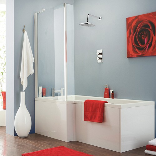 Additional image for Square Shower Bath With Screen & Panels (Left Handed).