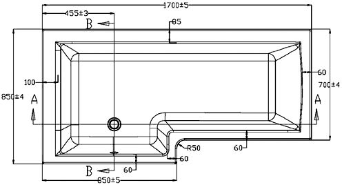 Additional image for Square Shower Bath With Screen & Panels (Left Handed).