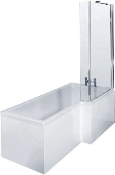 Additional image for Square Shower Bath With Screen & Panels (Right Handed).